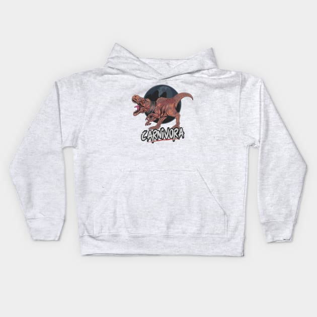 T Rex Carnivora Kids Hoodie by Mako Design 